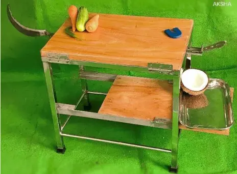 COCNUT GRATER CUM VEGETABLE CUTTER ( STOOL ) 