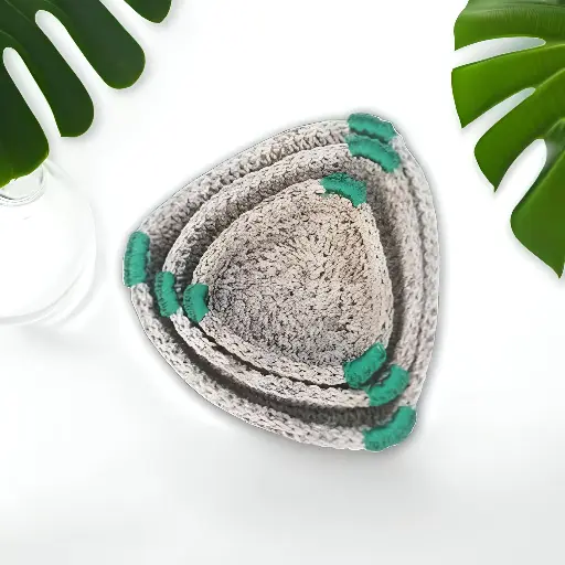 Banana Fibre Tricone Basket Set Of 3