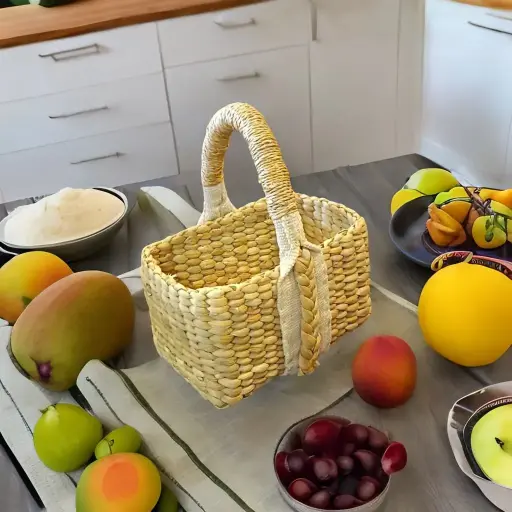 WATER HYACINTH HAND BASKET BAG SMALL