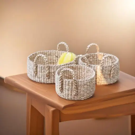 [WHRTRAY-01] Water Hyacinth Round Tray/Basket